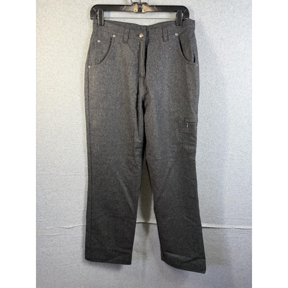 Woolrich Pants Womens 6 Gray Wool Blend Flannel Lined Cargo Winter Workwear